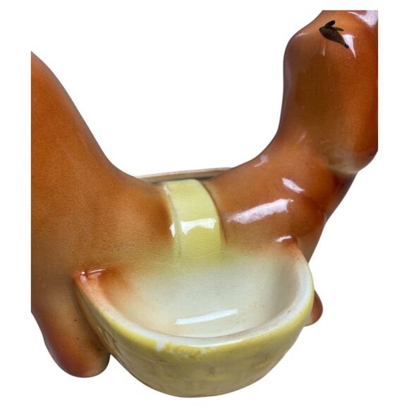 VTG A.L. Hirsch Dachshund Ceramic Planter Ashtray Mid-Century Brown Dog Figuine - Picture 8 of 10